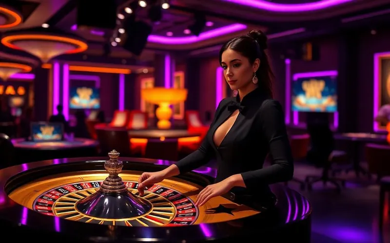 Croupier en direct sur table de roulette Evolution chez Dragonia