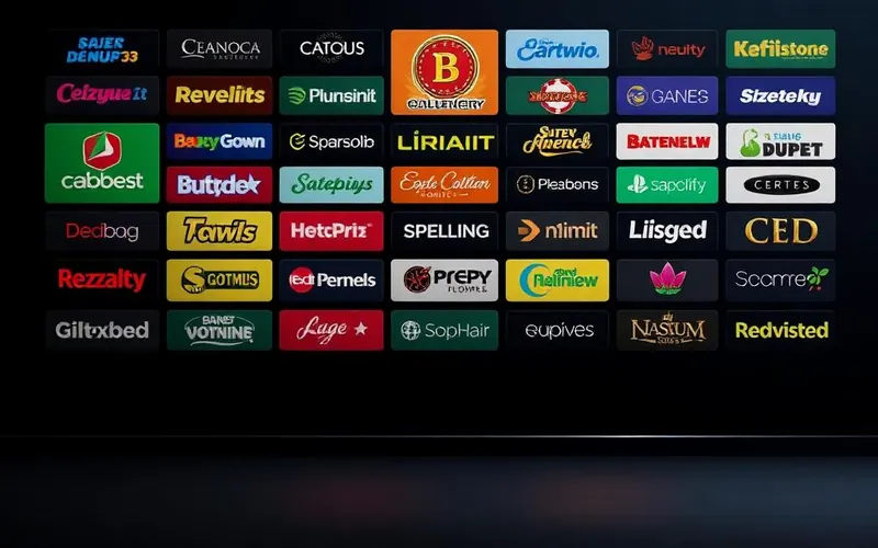 Mur de logos des fournisseurs de jeux disponibles sur Dragonia
